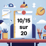 10/15 sur 20 illustration note scolaire réussite