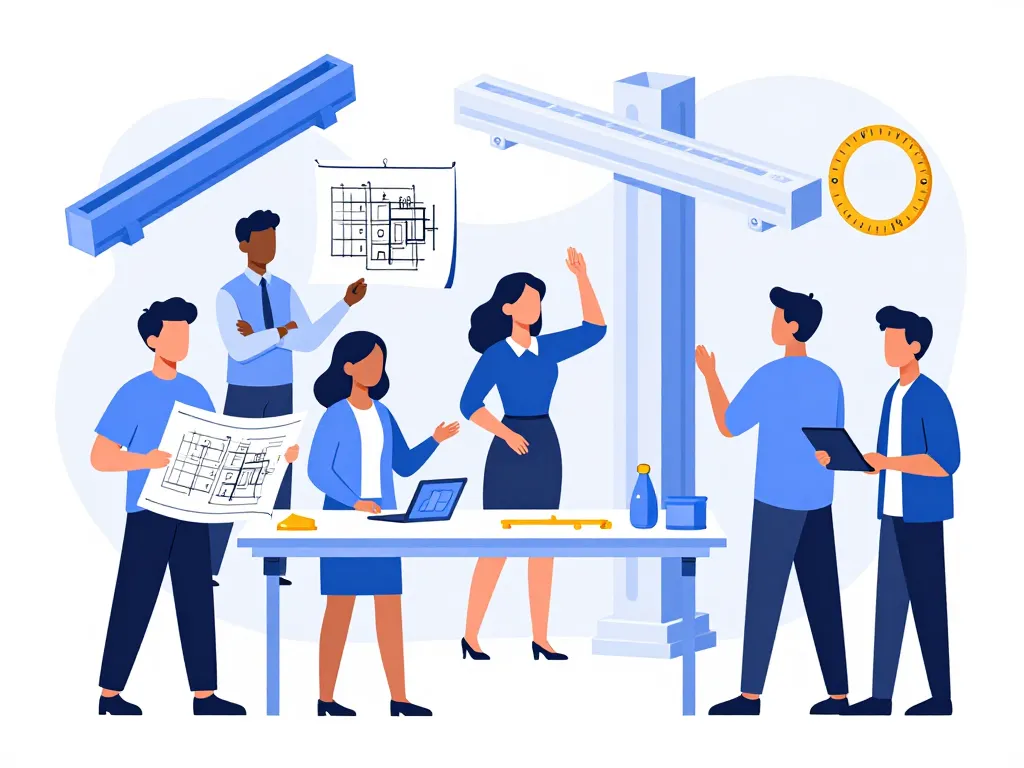 Étudiants BTS en genie civil avec outils et plans