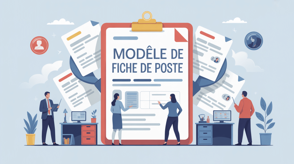 Illustration concept fiche de poste modèle entreprise