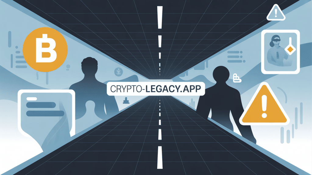 crypto-legacy.app analyse fiabilité illustration vectorielle