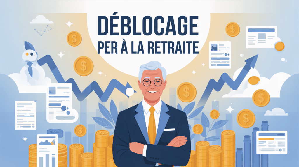 déblocage per à la retraite image stylisée retraité