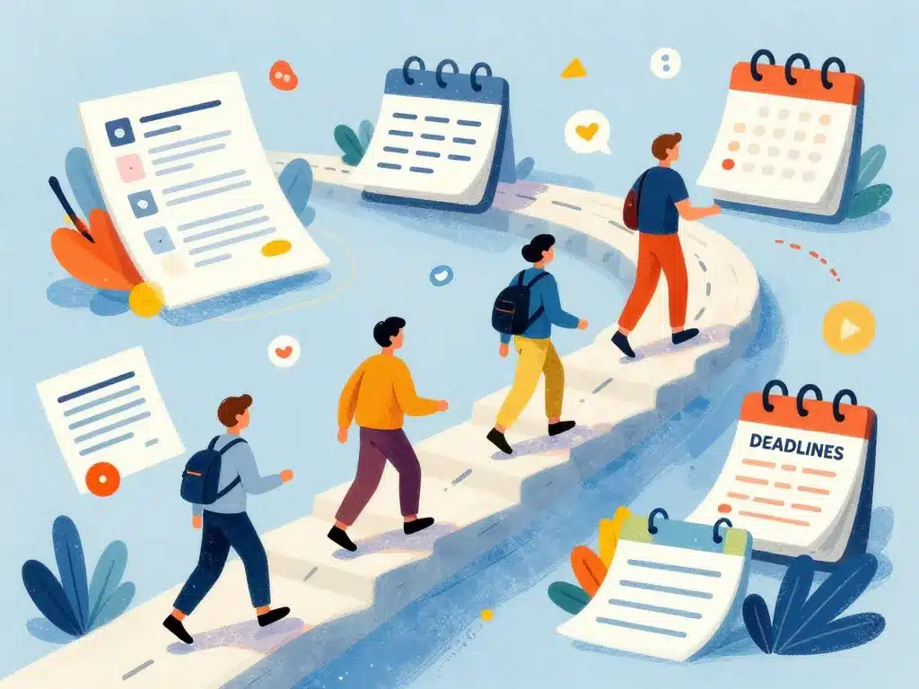 fiche de suivi d'un projet de poursuite d'études visualisation des étapes et échéances importantes