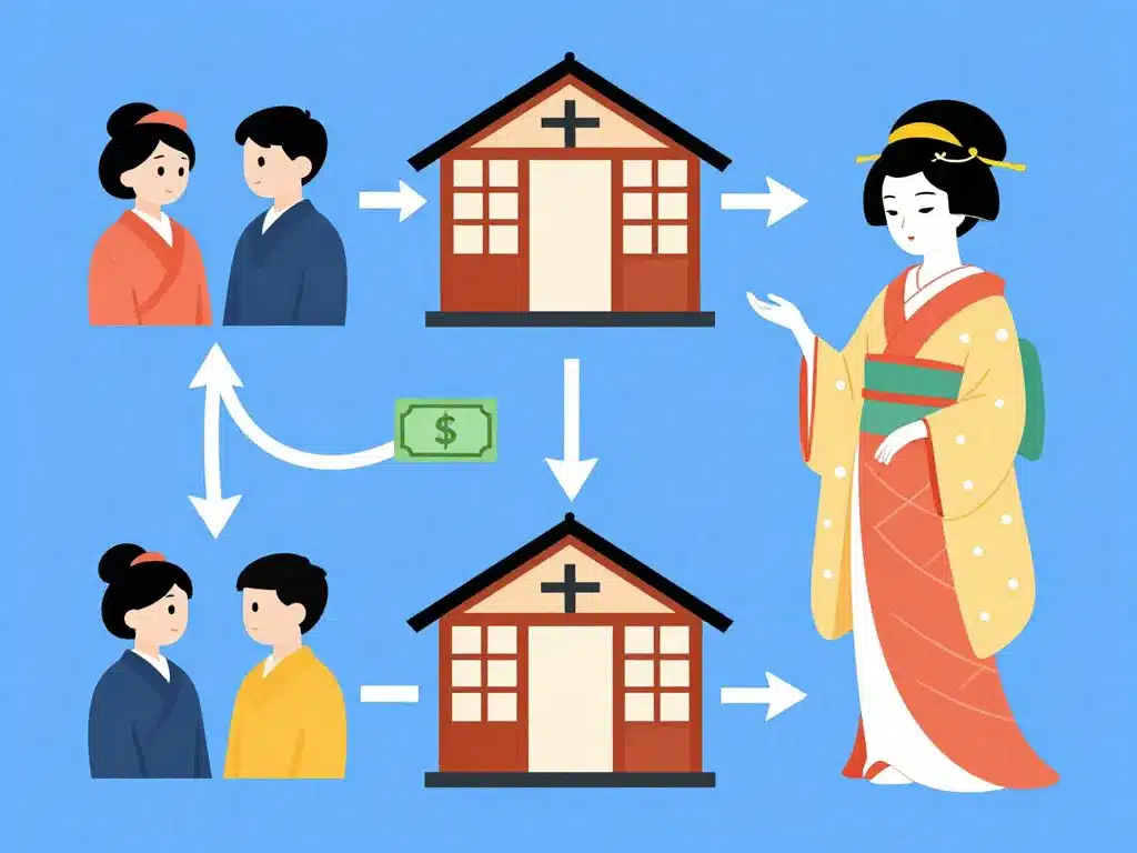 diagramme geisha salaire flux okiya