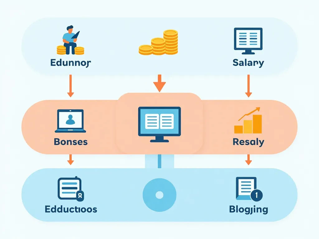Diagramme du salaire Julien Delmas, traitement de prof, primes et blog