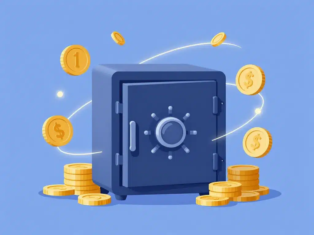 Placer de l'argent qui rapporte mensuellement coffre fort et revenus stables