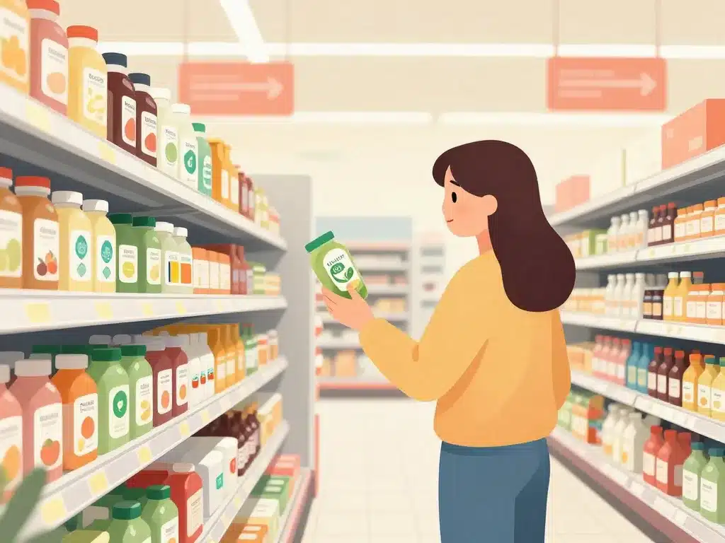 qualité u illustration supermarché choix labels