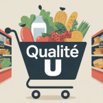 qualité u illustration panier courses produits labels