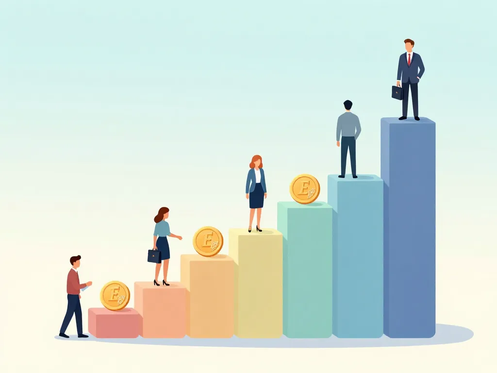 variabilité du salaire des agents immobiliers avec silhouettes et euros