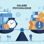 Illustration balance salaire psychologue en France