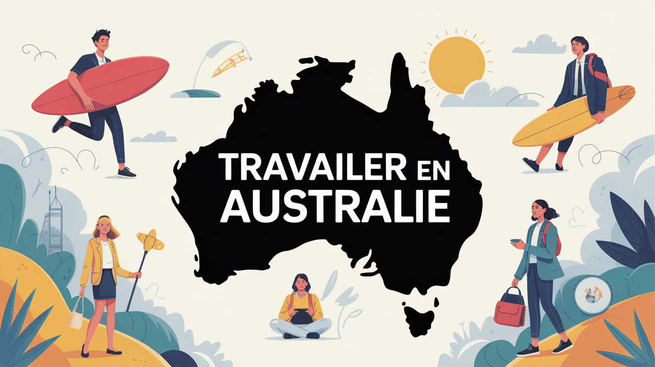 illustration travailler en australie jeunes professionnels