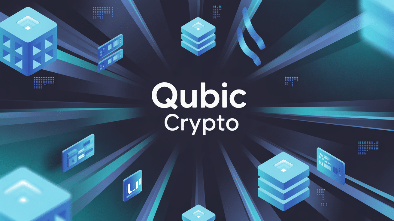vue globale futuriste qubic crypto blockchain ia smart contracts