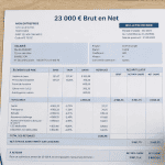 23k brut en net fiche de paie française