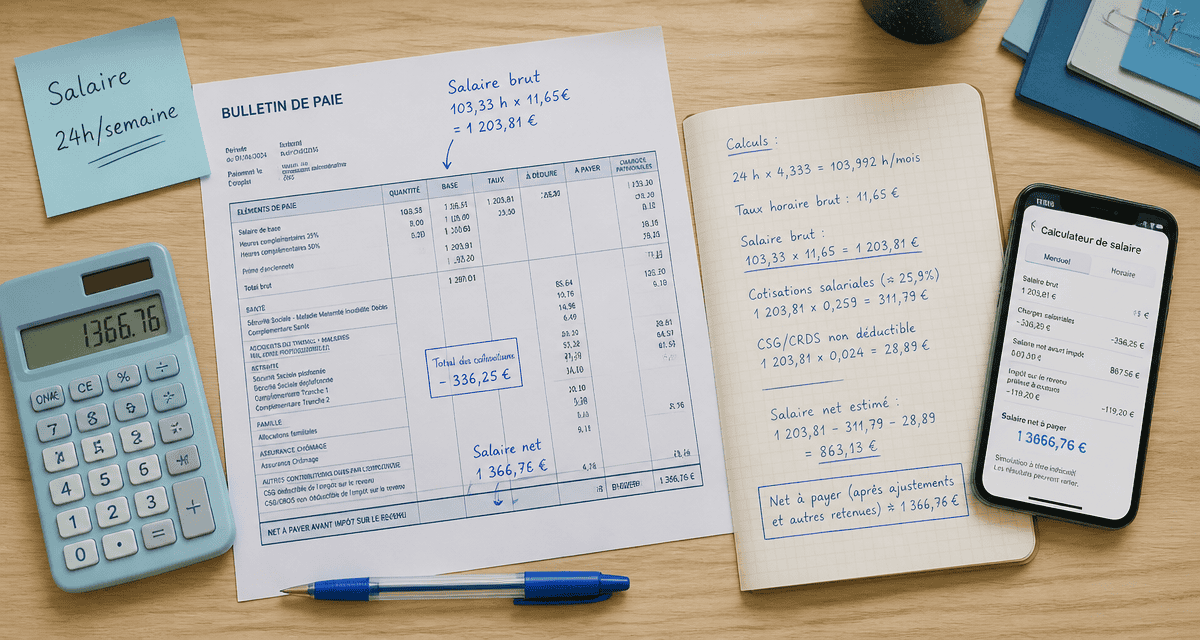 calcul salaire 24h semaine fiche de paie