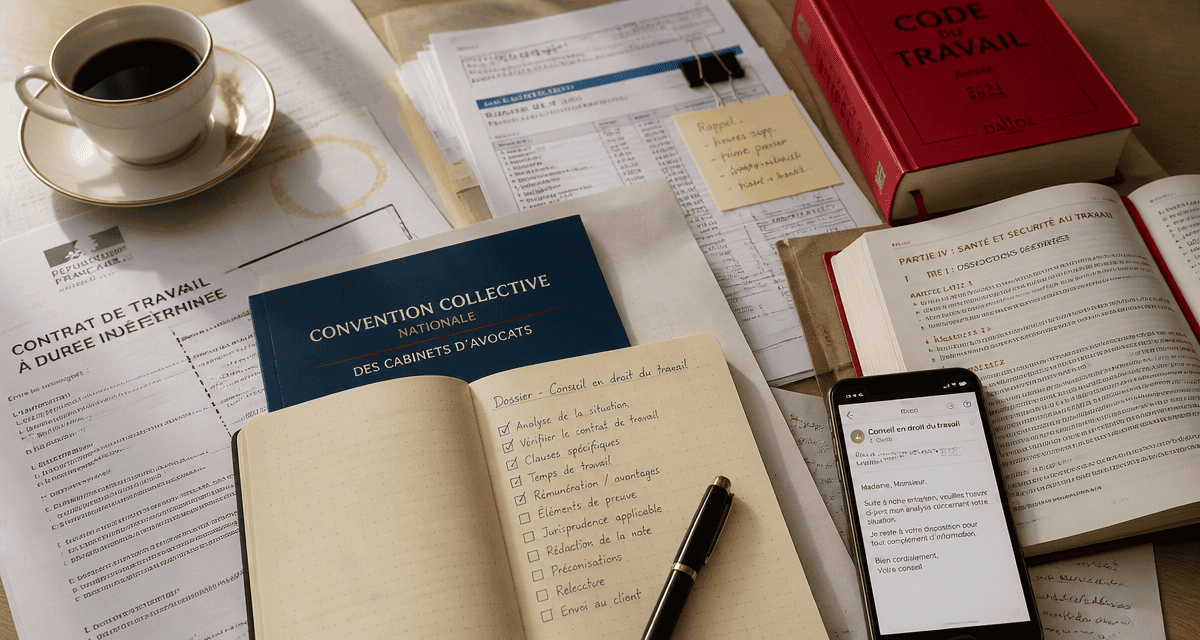 conseil droit travail bureau checklist