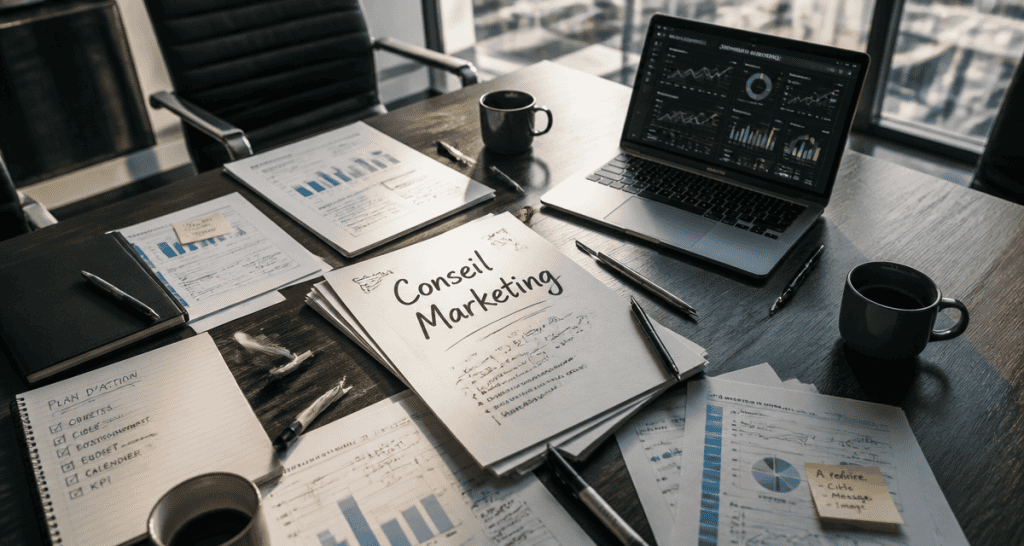 conseil marketing table de réunion