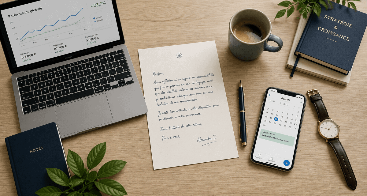 demande augmenter salaire lettre graphique agenda bureau