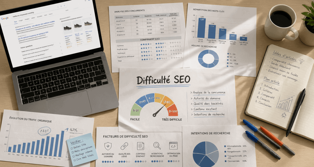 difficulté seo bureau documents graphiques