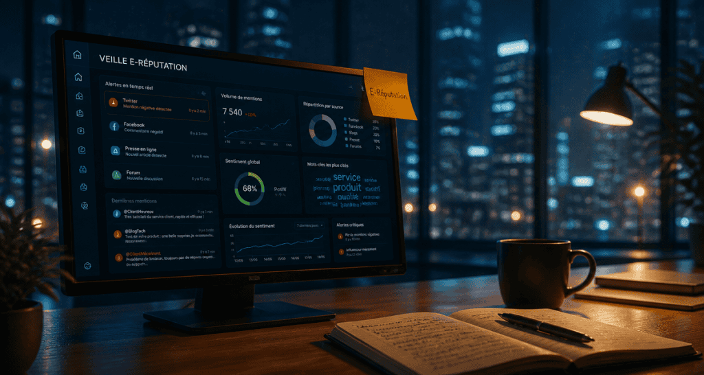 e reputation outils interface veille ordinateur