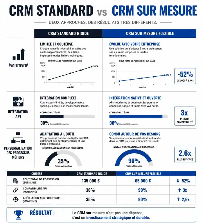 Comparatif CRM standard vs CRM sur mesure pour PME et ETI