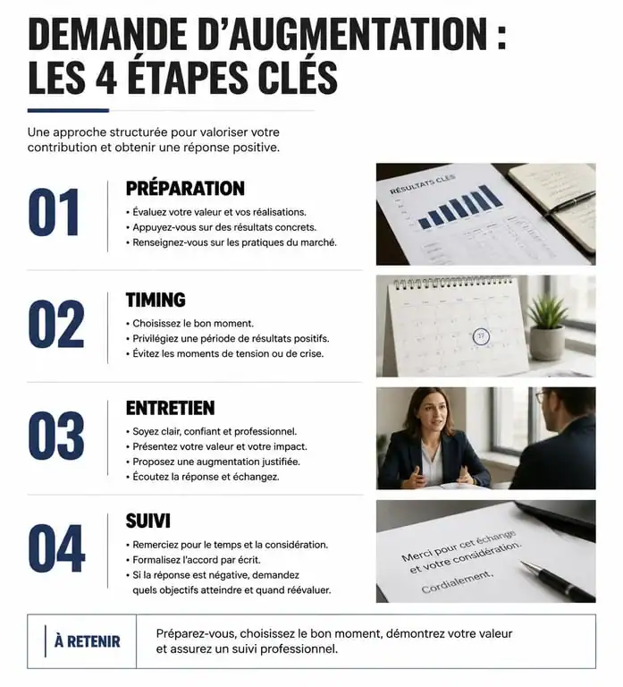 Étapes pour réussir sa demande d'augmentation de salaire