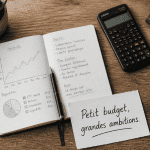 investir en bourse petit budget bureau graphique