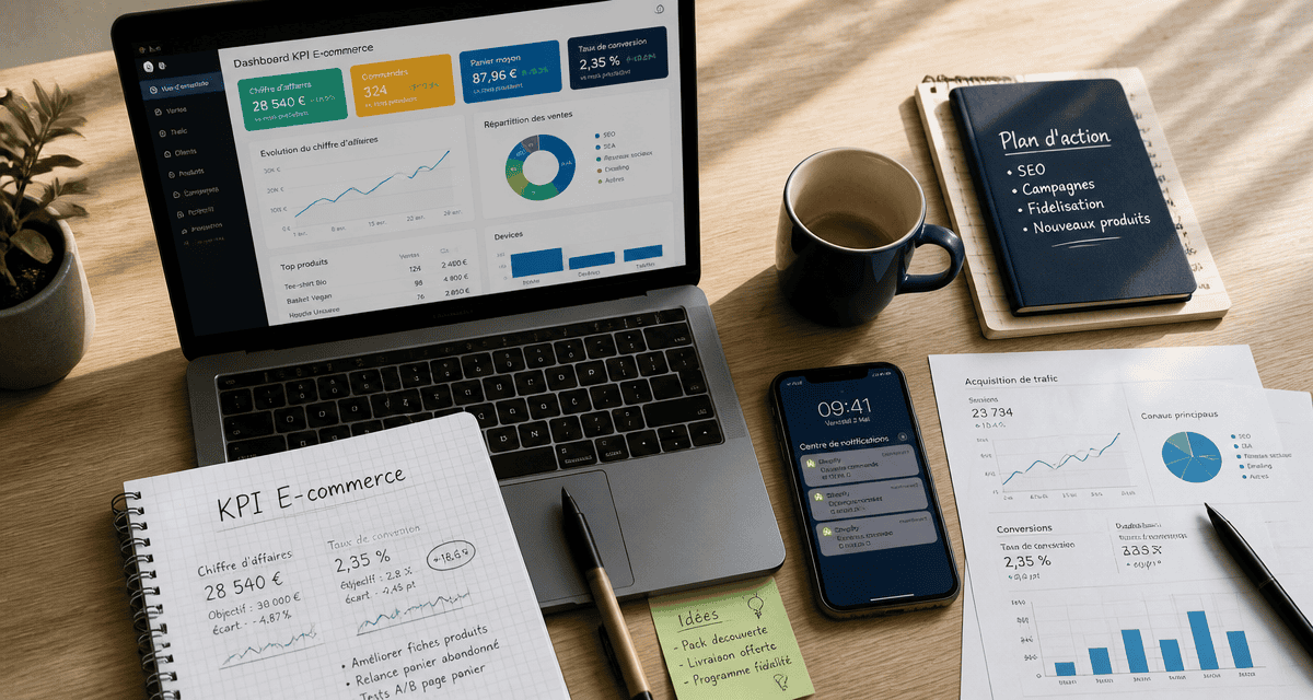 kpi e commerce bureau tableau de bord