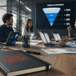 Équipe en réunion lead acquisition marketing