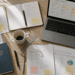 bureau avec methode gestion de projet et tableau kanban