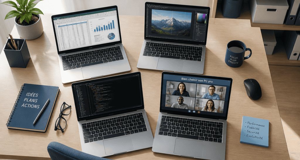 Ordinateur portable pour travailler sur bureau professionnel