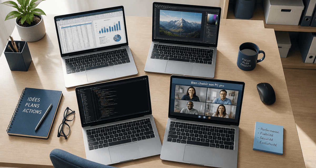 Ordinateur portable pour travailler sur bureau professionnel