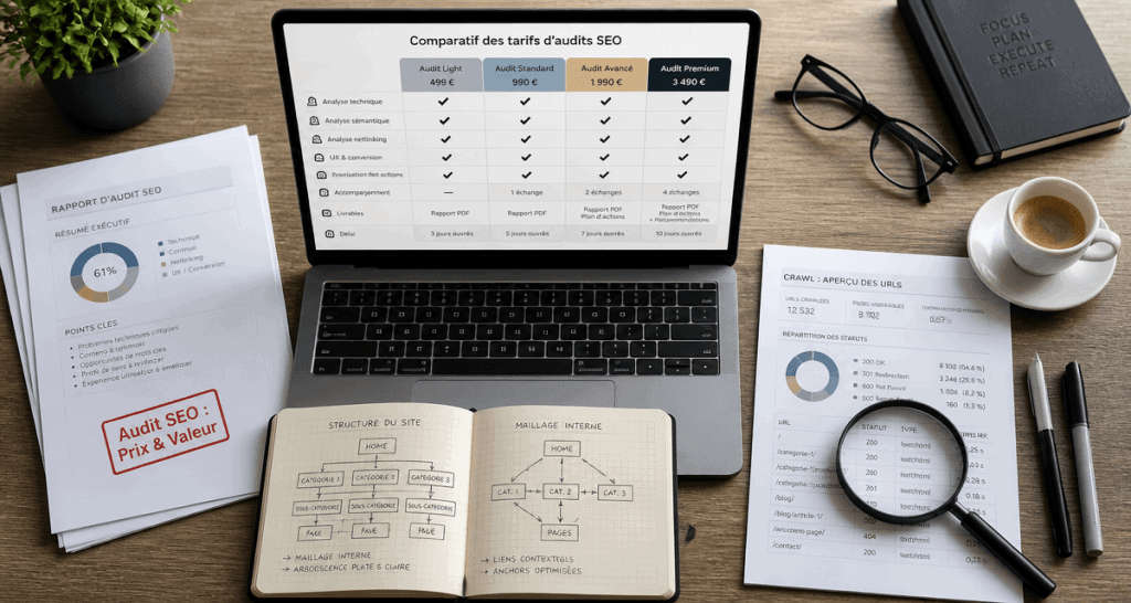 prix audit seo comparatif bureau consultant