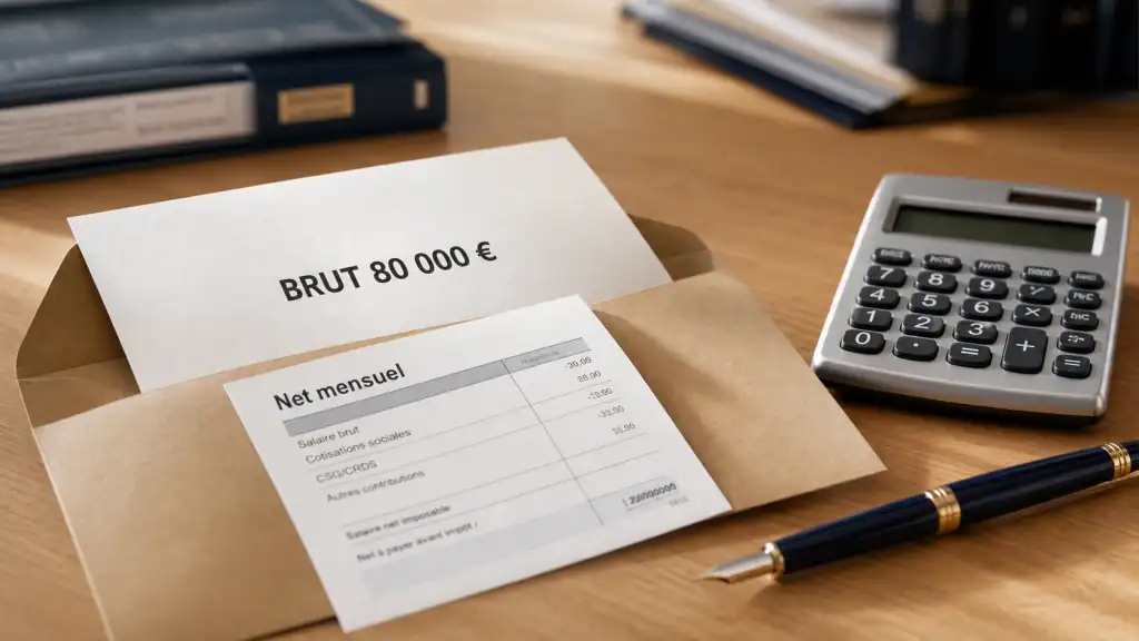 80000 brut en net : salaire réel selon votre statut