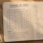 Calculer un ratio carnet schéma calculatrice