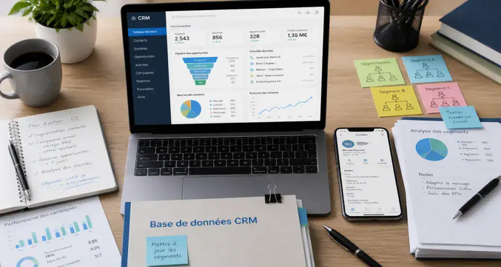 crm base de données sur bureau moderne