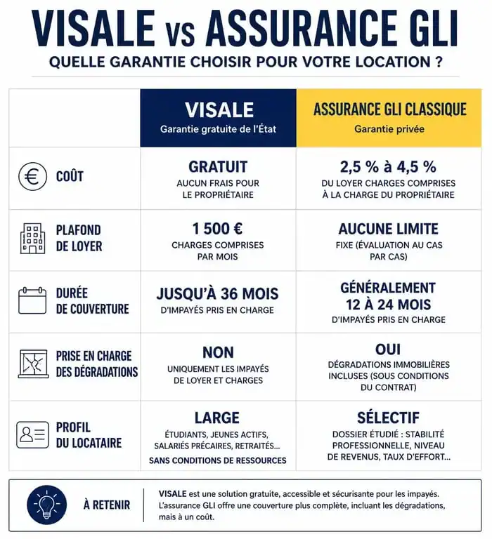 Comparatif Visale vs GLI : différences et limites pour les propriétaires