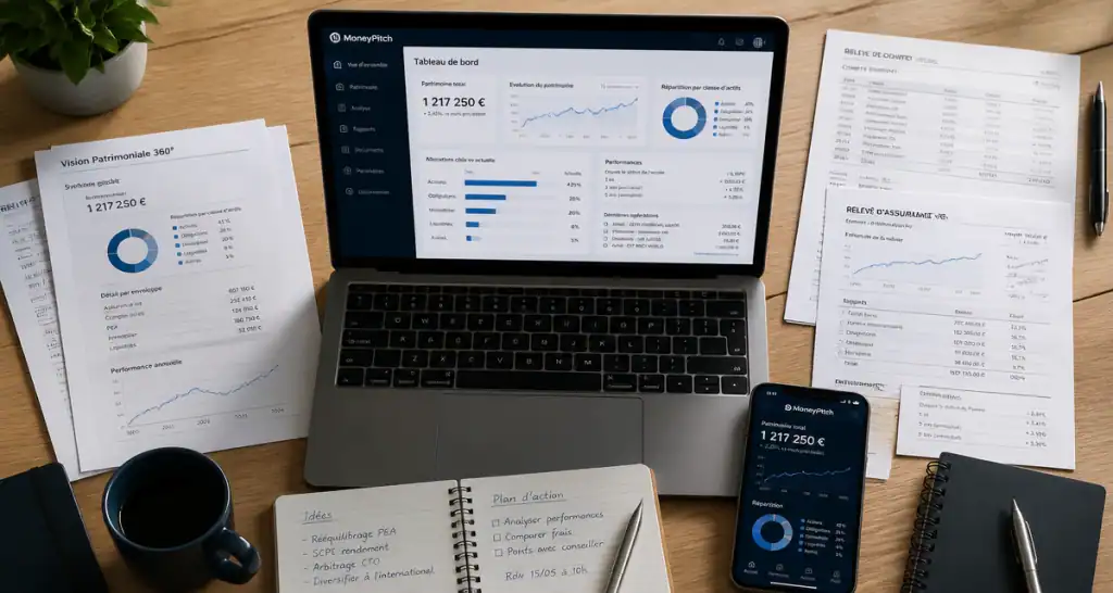 Money Pitch gestion patrimoine sur bureau