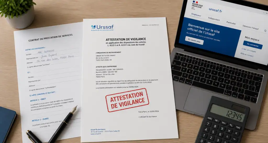 qu est ce qu une attestation de vigilance sur un bureau