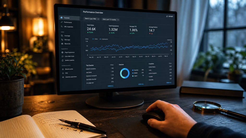 Analyse positionnement referencement : CTR, positions, concurrence