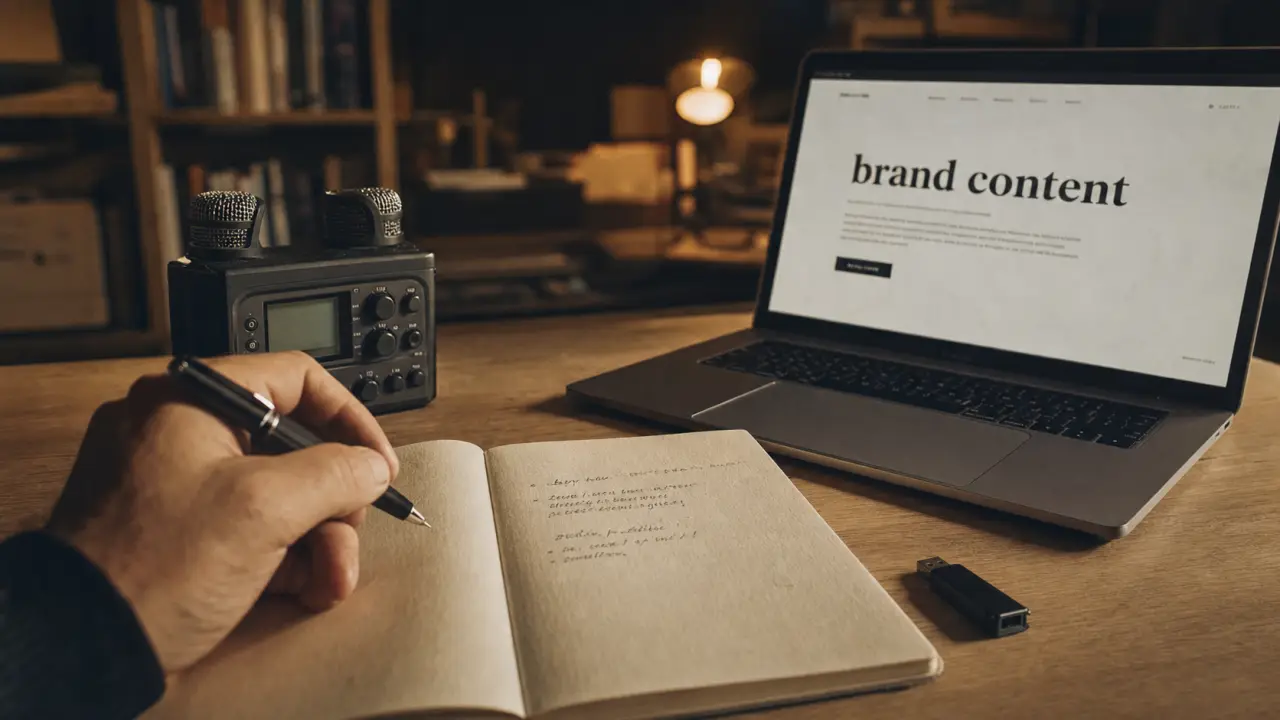 Brand content definition : bureau, micro et contenu de marque