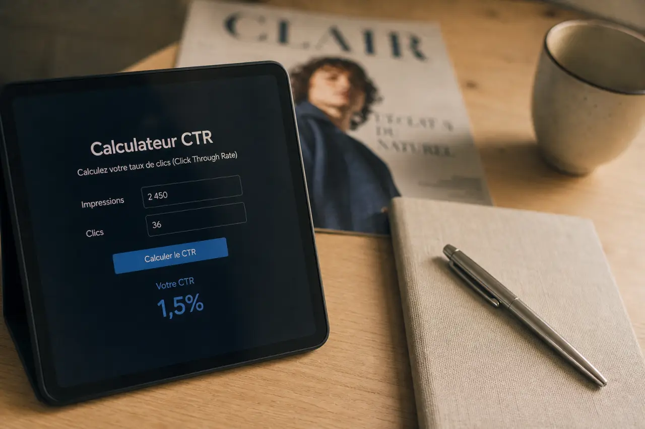 CTR define : taux de clic, impressions et clics