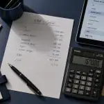 EBE calcul : feuille, calculatrice et tableau chiffré