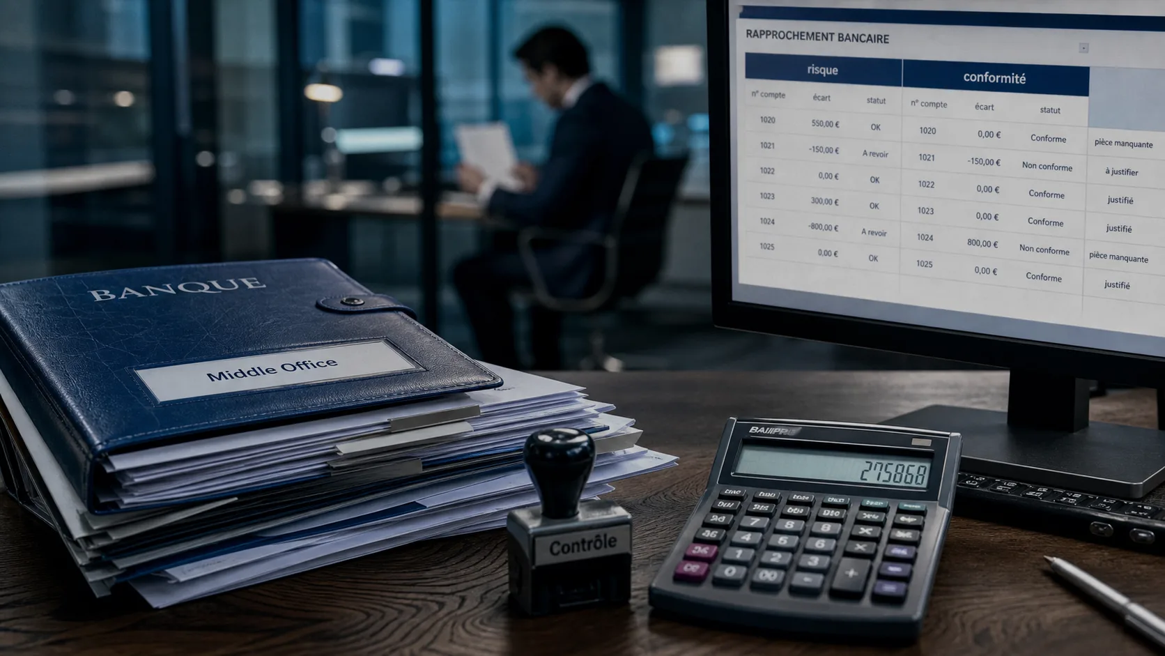 Middle office banque : contrôle et validation opérations