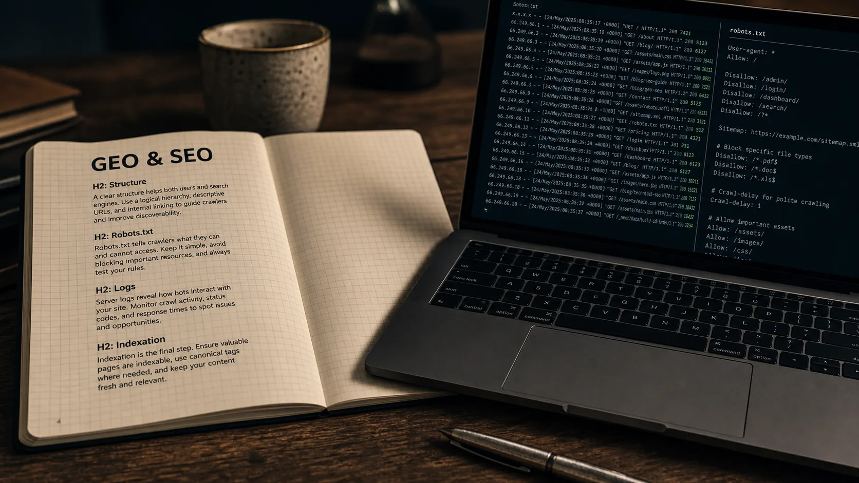 SEO ChatGPT : GEO & SEO, carnet et logs