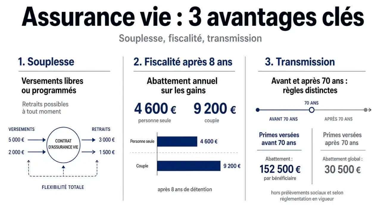 Assurance vie avantage : schéma des règles fiscales et de transmission