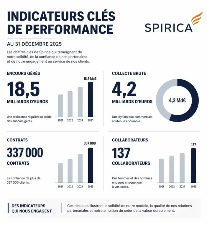 Indicateurs clés de performance de Spirica assurance vie au 31 décembre 2025