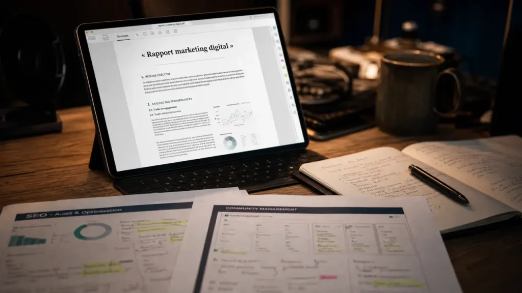 Structure, missions SEO et bilan d’un rapport de stage marketing digital PDF