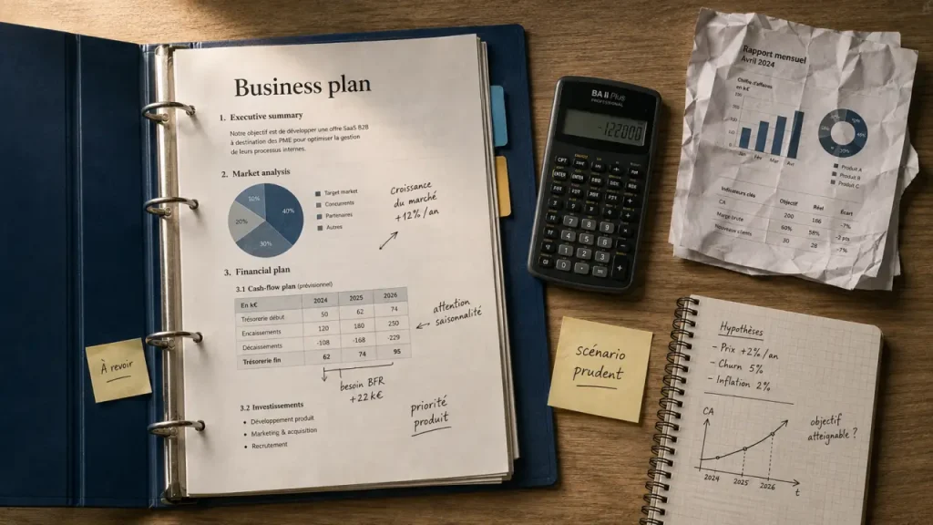 Un business plan crédible relie marché, exécution et prévisions financières