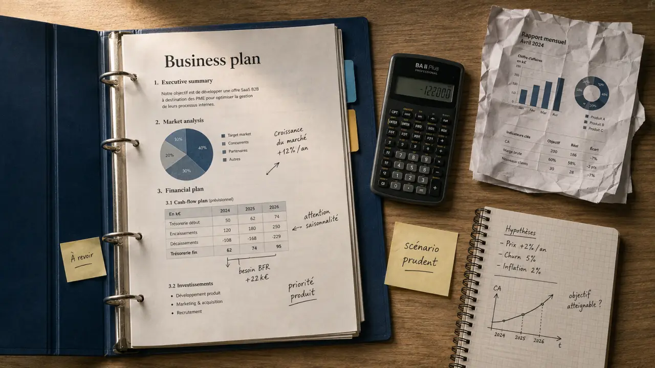 How to write a business plan step by step : classeur, plan financier et prévisions